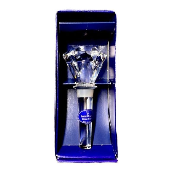 NEW IN BOX ROYAL DOULTON FINEST CRYSTAL WINE BOTTLE STOPPER STAR BOTTLESTOP 🍾 - Picture 2 of 3